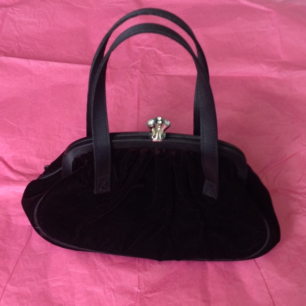 😍Black velvet evening bag💞